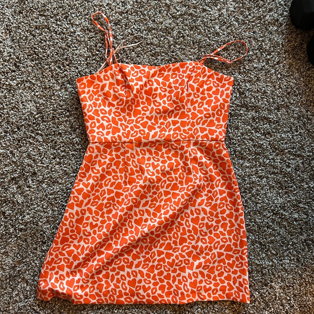 French Connection Orange Animal Print Mini Dress